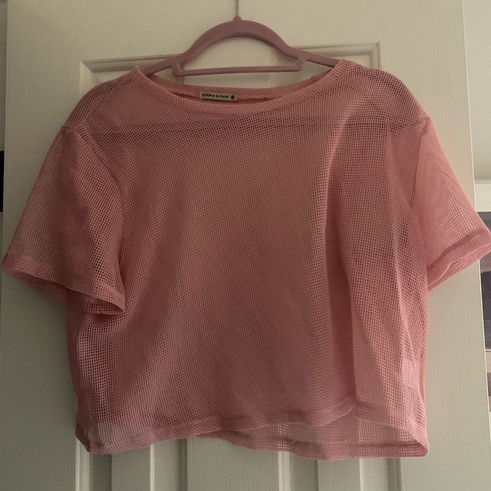LF Emma and Sam Mesh Crop top pink